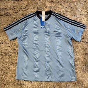 Adidas womens Sky Blue Jersey with Black Accents